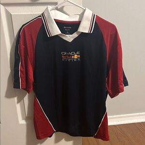 Hollister Red and Black Racing Polo Shirt